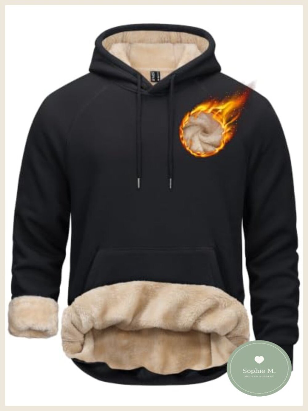 Men's Sherpa Fleece Hoodie Thermal Pullover Winter Sweatshirt